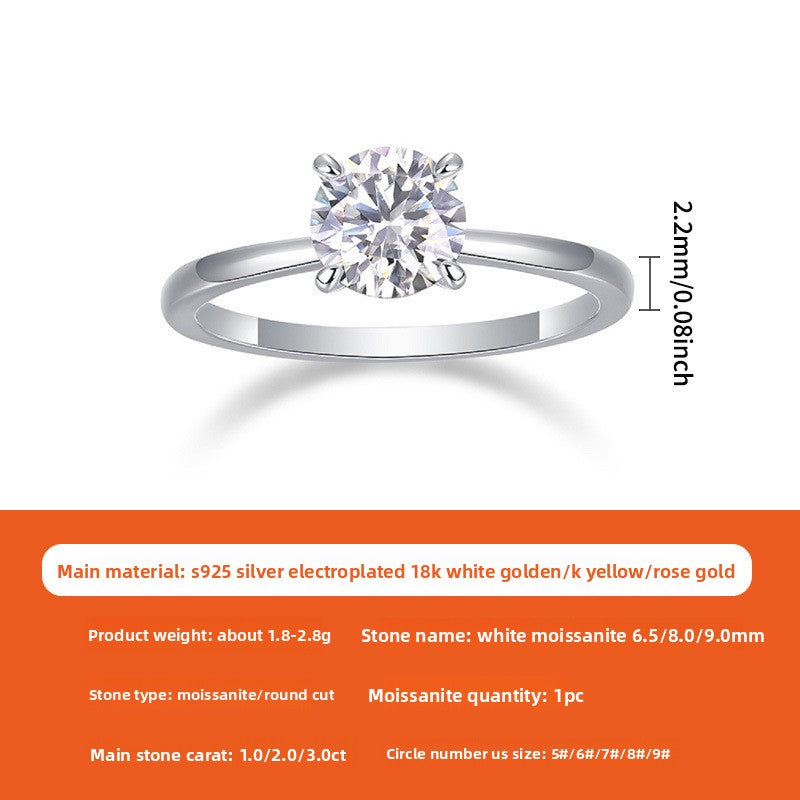 Moissanite Sterling Silver Women Ring